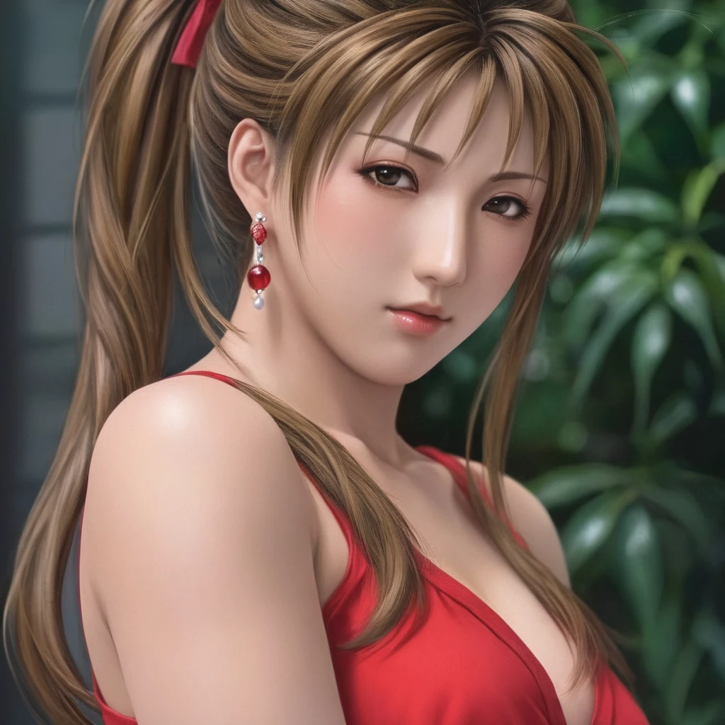Hyperrealistic art of <lora:Mai Shiranui:1.2> Mai_Shiranui:0.5
a woman with a red dress and earrings Hyperrealism Style, Extremely high-resolution details, photographic, realism pushed to extreme, fine texture, incredibly lifelike