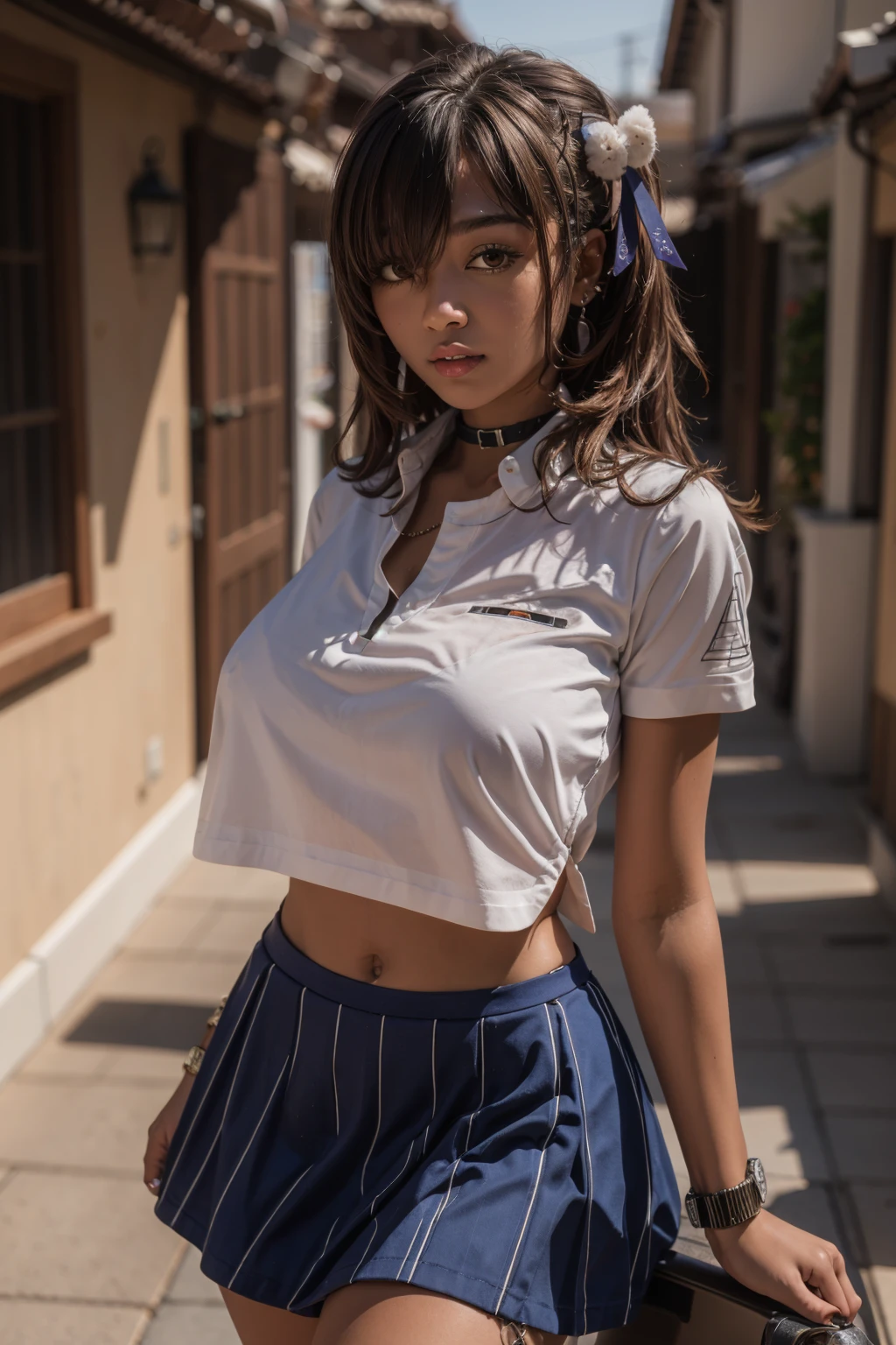 <lora:NagaNikke-12:1>, NikkeNag, white shirt, skirt, (masterpiece, best quality, highres)