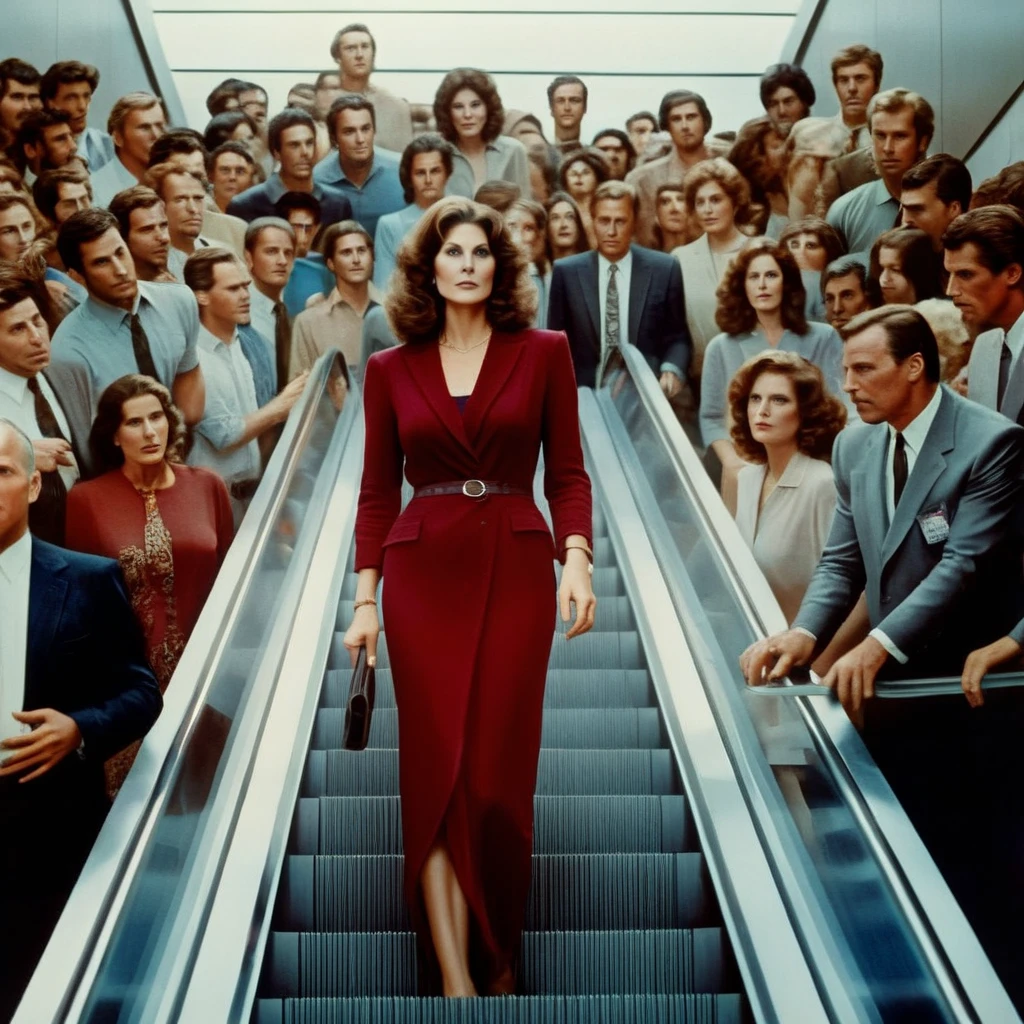 Hyperrealistic art of  <lora:Kay Parker:1>Kay Parker
Perfect Detailed Innocent Looking Epic
Epic Creative Scene a woman standing in an escalator with a crowd of people Cinematic Hollywood Film Style 
<lora:Cinematic Hollywood Film:1>, Extremely high-resolution details, photographic, realism pushed to extreme, fine texture, incredibly lifelike