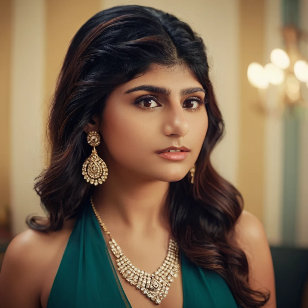 cinematic film still of Perfect Detailed
<lora:Mia Khalifa-000001:1> Mia Khalifa
a woman with a pair of earrings on her head cinematic vintage film style, shallow depth of field, vignette, highly detailed, high budget, bokeh, cinemascope, moody, epic, gorgeous, film grain, grainy