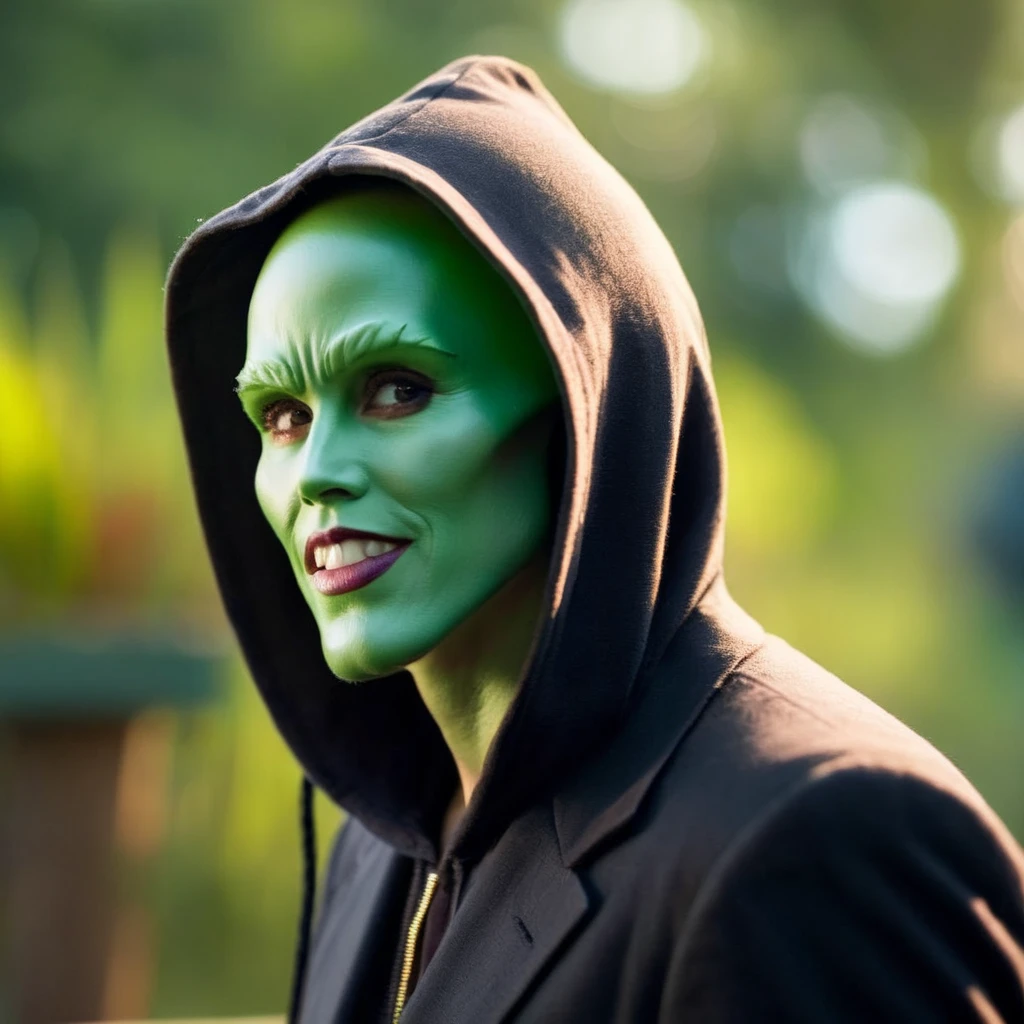 cinematic film still of <lora:jim carrey the mask:1.2>
jim carrey the mask a woman with a hood on, shallow depth of field, vignette, highly detailed, high budget, bokeh, cinemascope, moody, epic, gorgeous, film grain, grainy