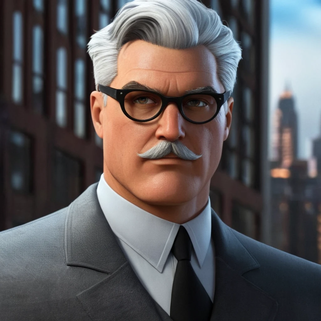 Hyperrealistic art of <lora:Batman The Animated Series Style:1.2>
Commissioner James "Jim" Gordon In Gotham City a character with a mustache and eye glasses and grey hair Batman The Animated Series Style, Extremely high-resolution details, photographic, realism pushed to extreme, fine texture, incredibly lifelike