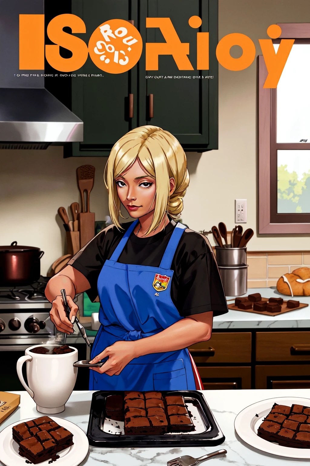 chief female DJ DJing frying pan on stove cooking cheese rap gestures