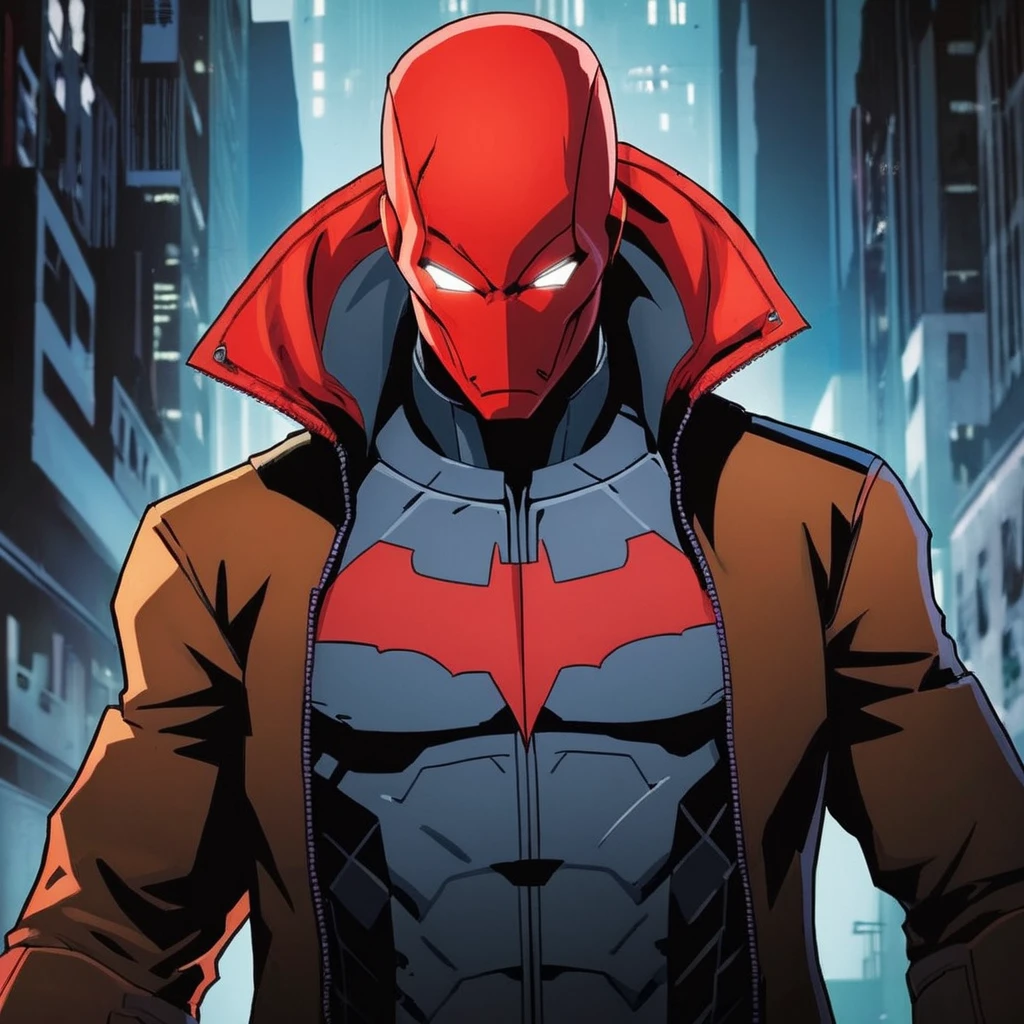 anime artwork of <lora:Red Hood:1.2>
Red Hood a man in a red helmet holding two guns in Gotham city universe, anime style, key visual, vibrant, studio anime, highly detailed