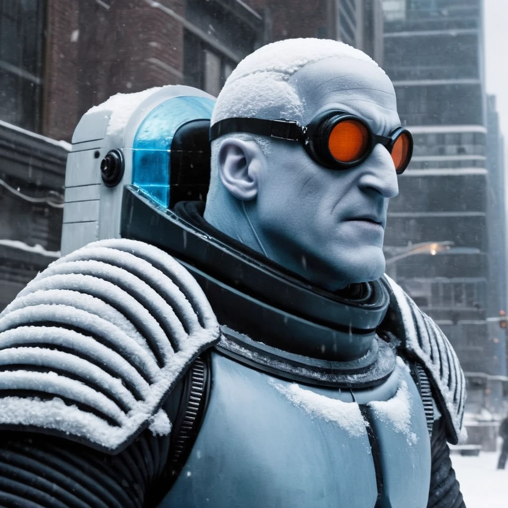 Hyperrealistic art of <lora:Mr. Freeze:1.2>
Mr. Freeze a close up of a person in snow area In Gotham City, Extremely high-resolution details, photographic, realism pushed to extreme, fine texture, incredibly lifelike