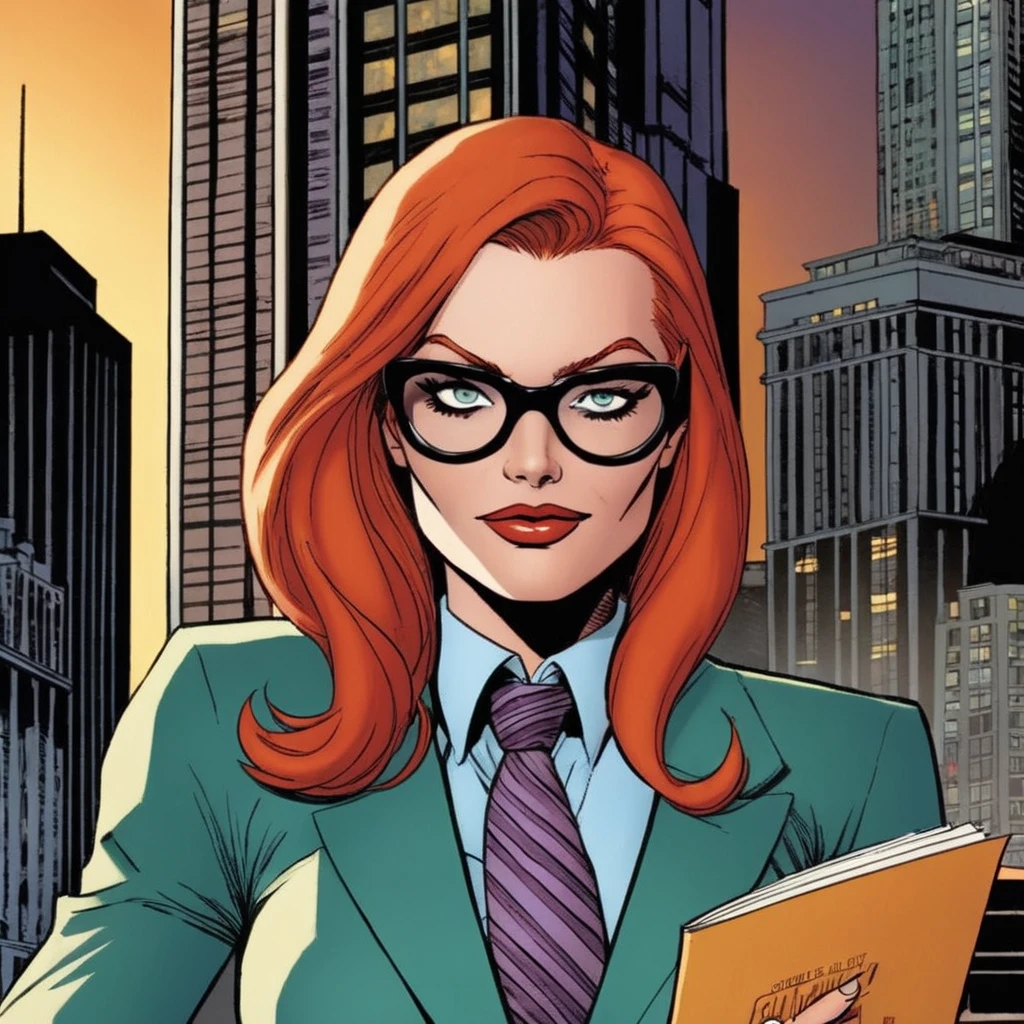 comic book art of <lora:Barbara Gordon:1.2>
Barbara Gordon a woman with glasses and a tie In Gotham City, comic art, graphic novel illustration