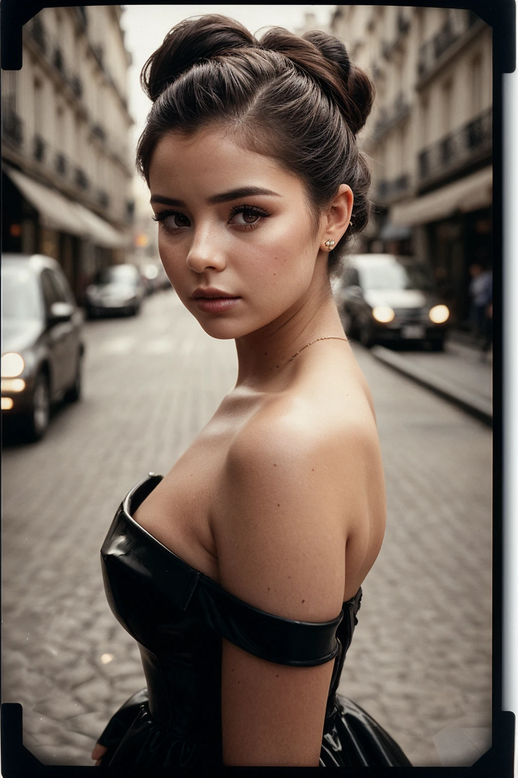 1fille,seulement,cheveux longs,peau rugueuse,De dos,mise au point du visage,(regarder le spectateur:1.2),cheveux humide,sombre,polaroïd,(profondeur_de_Champ:1.5),jours de pluie,en plein air,rue,cheveux entre les yeux,éclairage maussade,effet Tyndall,éclairage cinématographique,nuit,lampadaire,reflet,lumière disponible,lumière de jante,néons lumineux,courbée,Robe en soie rouge,fille coréenne,