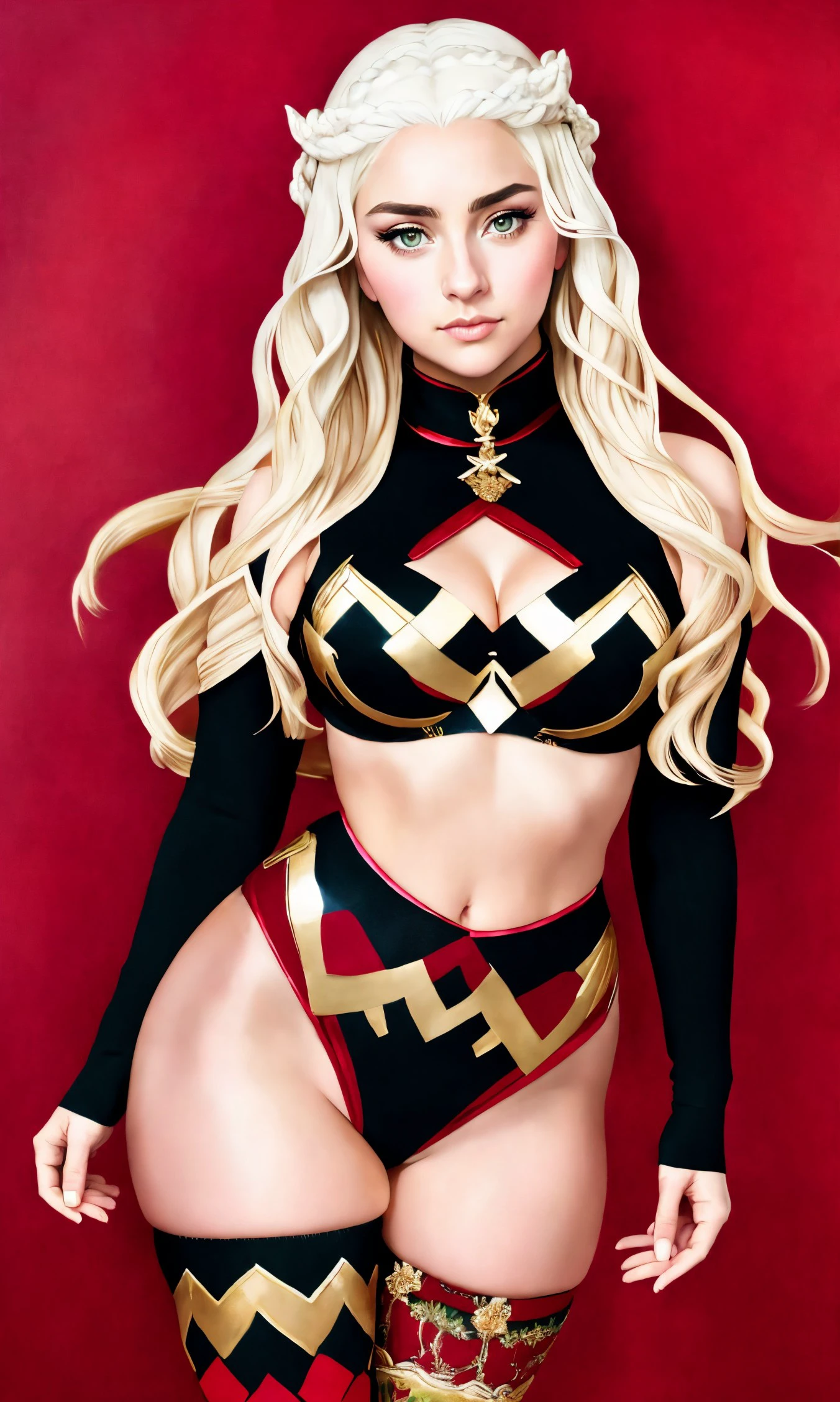 seviechan style, cute face, merchant,
([person|brandi bae|Kate Winslet]:0.9) face, wearing holiday outfit, wearing holiday stockings,
party, Valentine's Day,
[cartoon, vector art, anime :realistic, real life, hyper realistic:0.20],
beautiful young woman, , , fit, sharp,
stone keep, painting, true to the Game of Thrones universe,
best quality, masterpiece, , <lora:holiday_outfit_1_sd1.5:0.8>