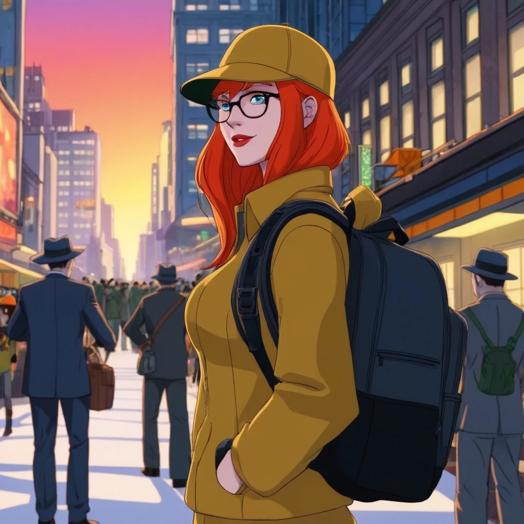 anime artwork of <lora:Barbara Gordon:1.2>
Barbara Gordon a woman with a hat and a backpack In Gotham City, anime style, key visual, vibrant, studio anime, highly detailed