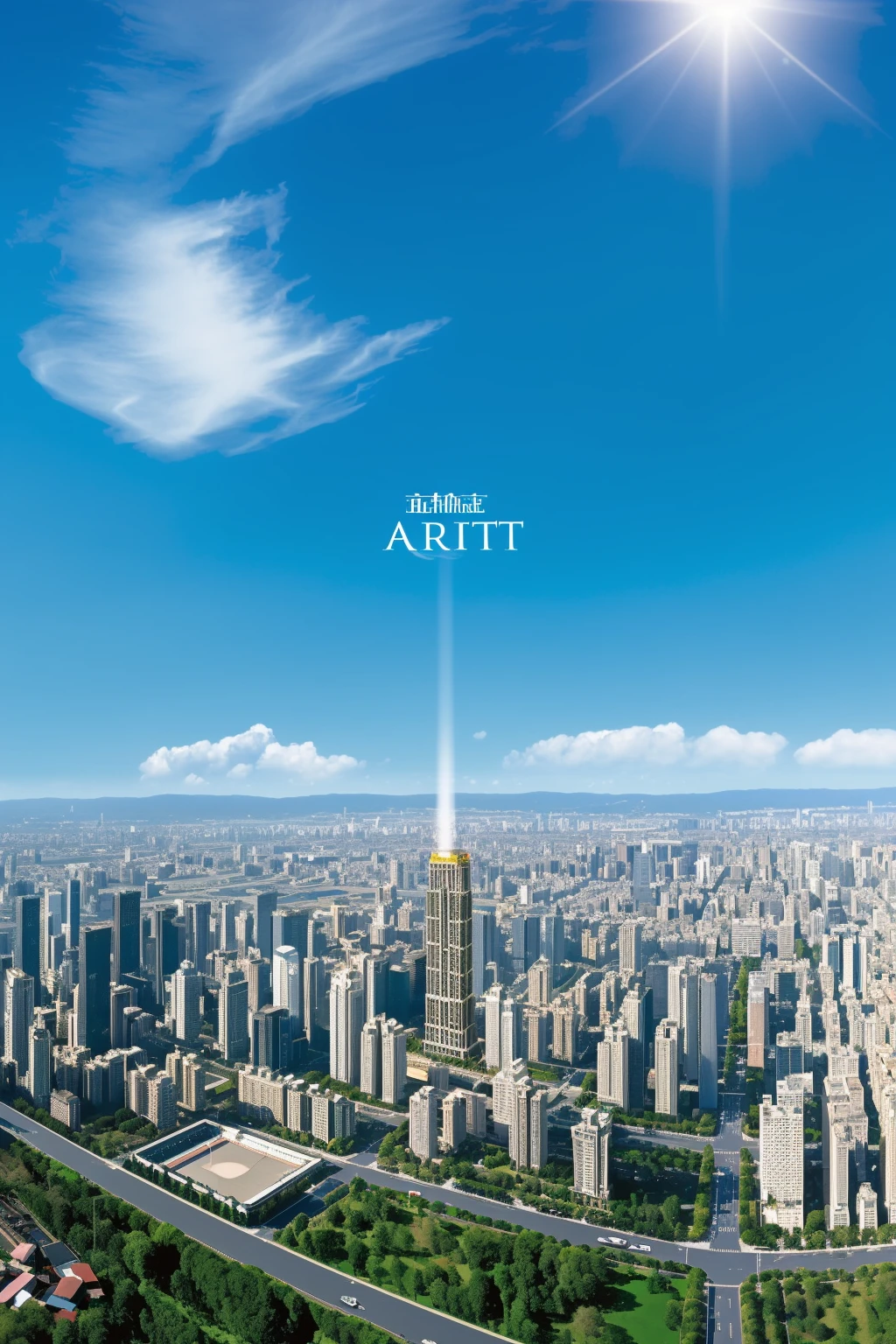<lora:JJsBirdviewArchiSite:.8>, masterpiece , best quality, ((Birdview Archi Site)), outdoors, cloud, blue sky, no humans, building, scenery, city, cityscape, skyscraper