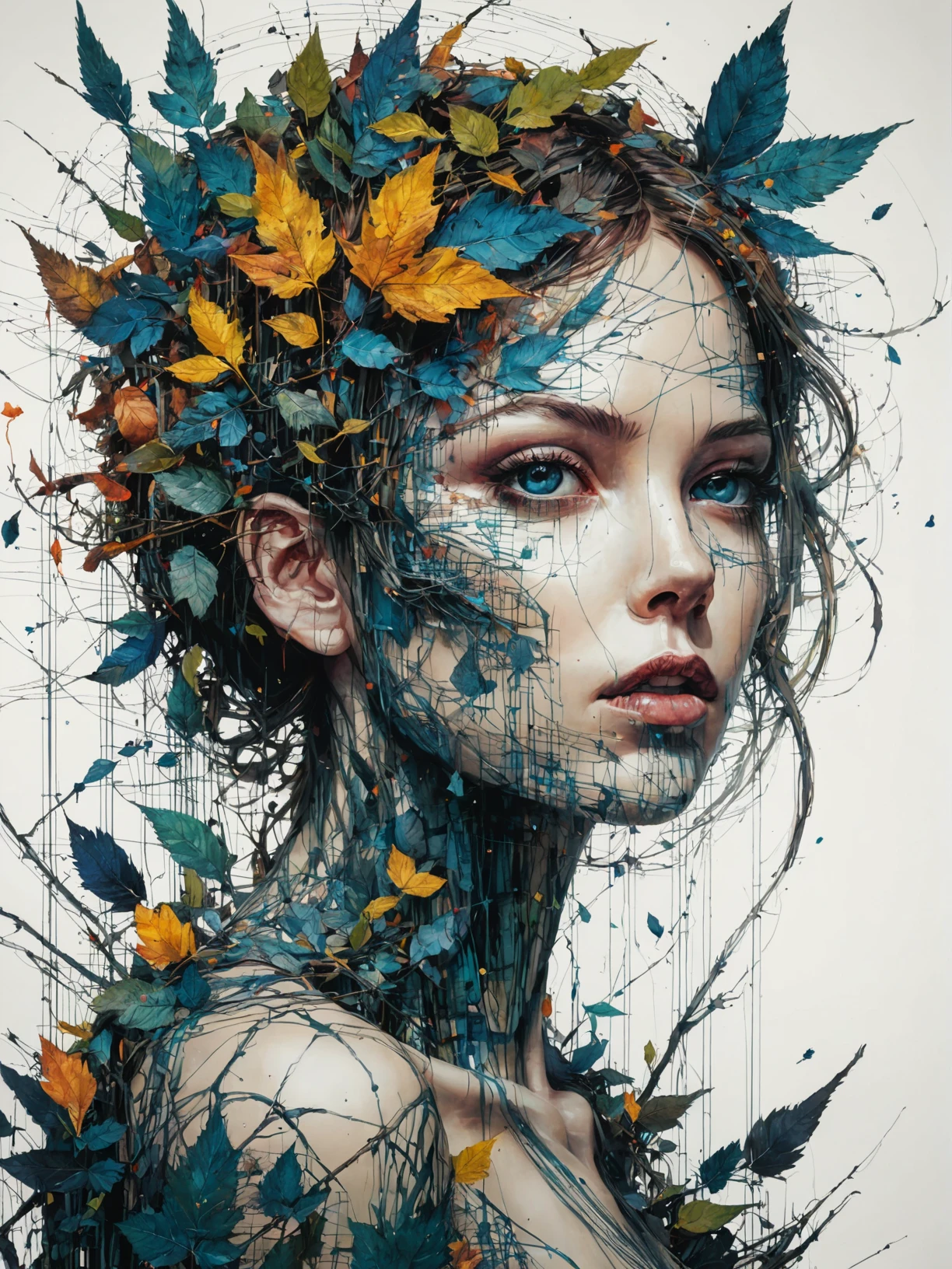 mysterious silhouette forest woman, by Minjae Lee, Carne Griffiths, Emily Kell, Geoffroy Thoorens, Aaron Horkey, Jordan Grimmer, Greg Rutkowski, amazing depth, masterwork, surreal, geometric patterns, intricately detailed, bokeh, perfect balanced, deep fine borders, artistic photorealism , smooth, great masterwork by head of prompt engineering <lora:add-detail-xl:2>