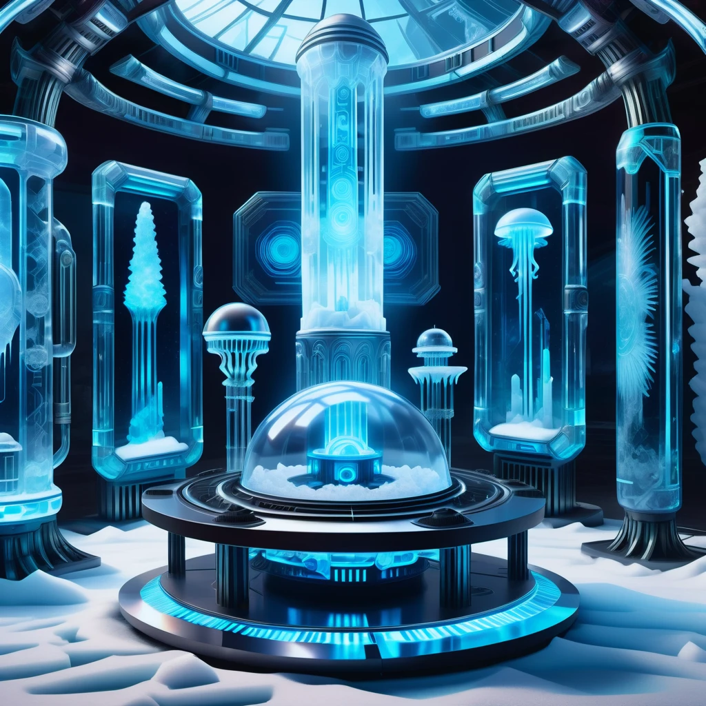 hyper detailed masterpiece, dynamic realistic digital art, awesome quality,DonMFr0stP4nkXL virtual reality concert hall, charging station,cutting board,oven/stove, chenille weave tapestry,porcelain tiles, fire torch or tiki torch,jellyfish gene insertion, moving head lights, vaporwave,snow, ice <lora:DonMFr0stP4nkXL-000006:1>