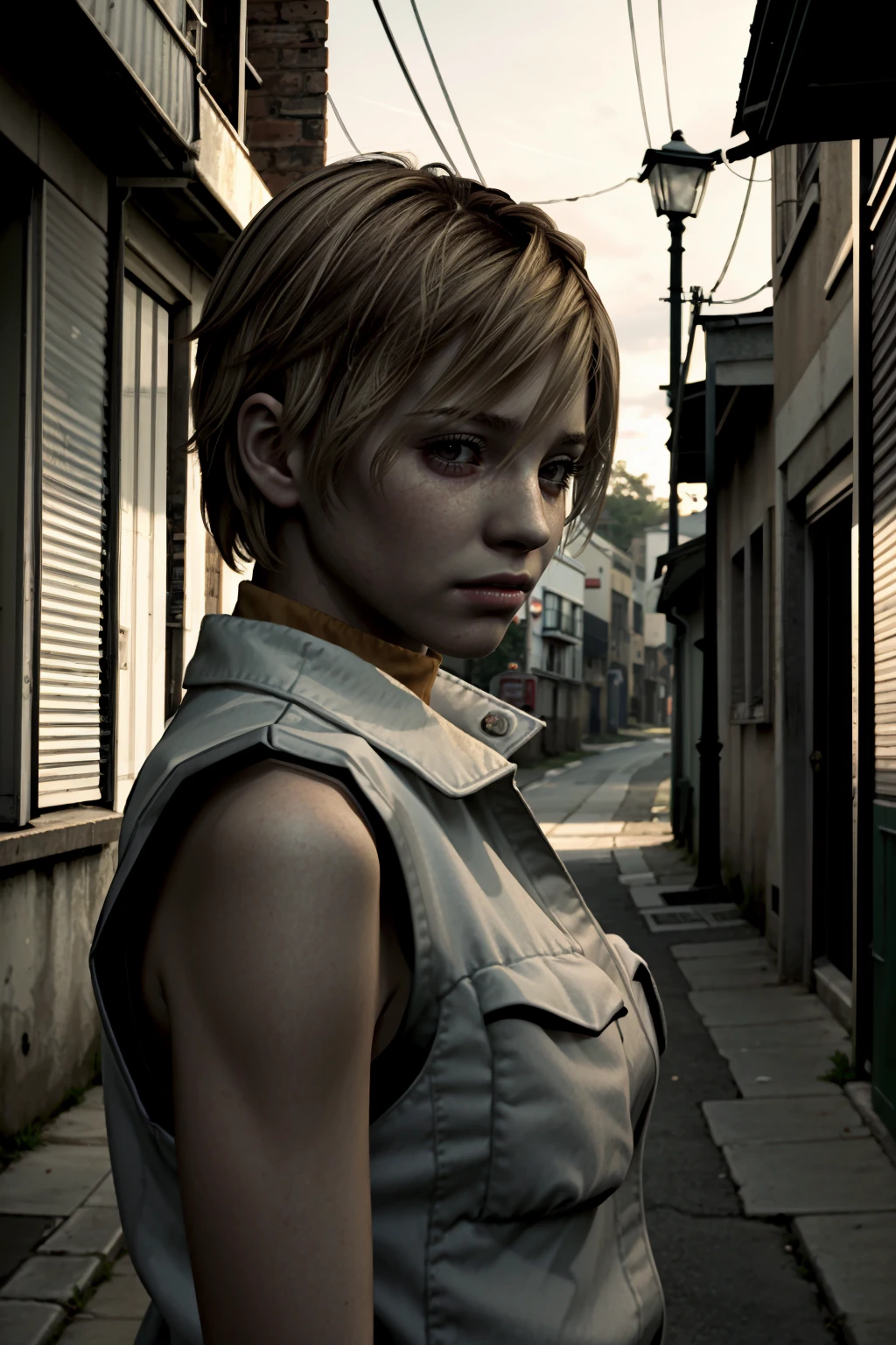 ((ultra detailed, masterpiece, best quality))
<lora:SH3Heather:0.8>
SH3Heather, 1girl, solo, In a dimly lit alleyway, dramatic film noir lighting, donning a tailored suit, a mysterious glance over the shoulder with a faint half-smile