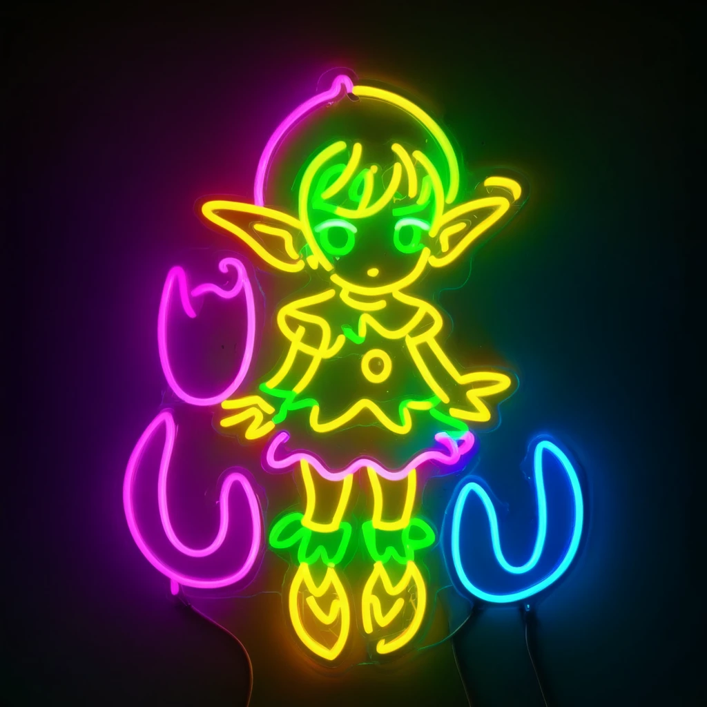 Epoch Elves <lora:neon_v1:0.8> neon light, neon sign, neon, LED, elf ear, (blue:1.2)