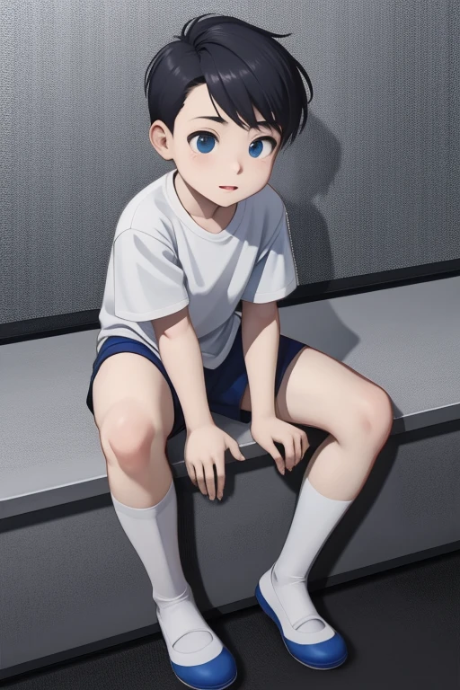 full body,solo,1boy,sitting on cementite,shineix,kneehighs,sailor shirt,endured_face,
short hair:boy,asian,dance studio,AS-YoungerV2,