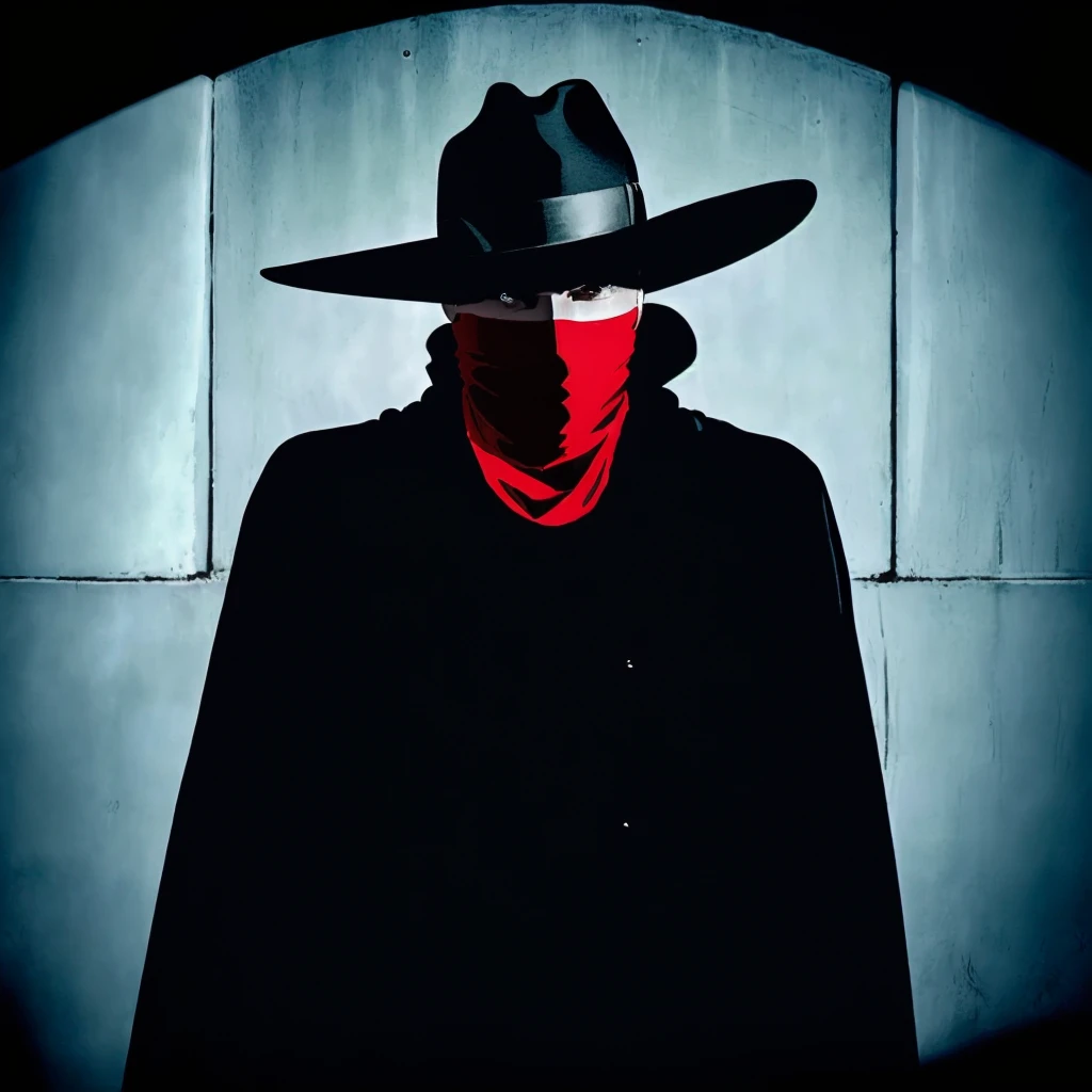 ((a man hiding in the shadow only his face is visible light, )),Highly detailed,masterpiece, best quality, photorealistic, <lora:TheShadowLora:1> 1boy, hat, weapon, gun, gloves, holding weapon, handgun, scarf, mask, fedora, dual wielding, trench coat, red scarf, coat, cape, black hair, black gloves