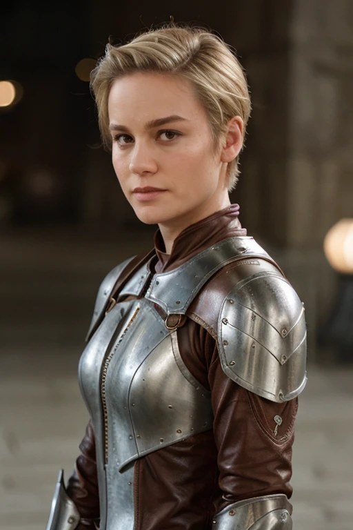br13l, face , leather armor, short blonde hair <lora:br13l:1>