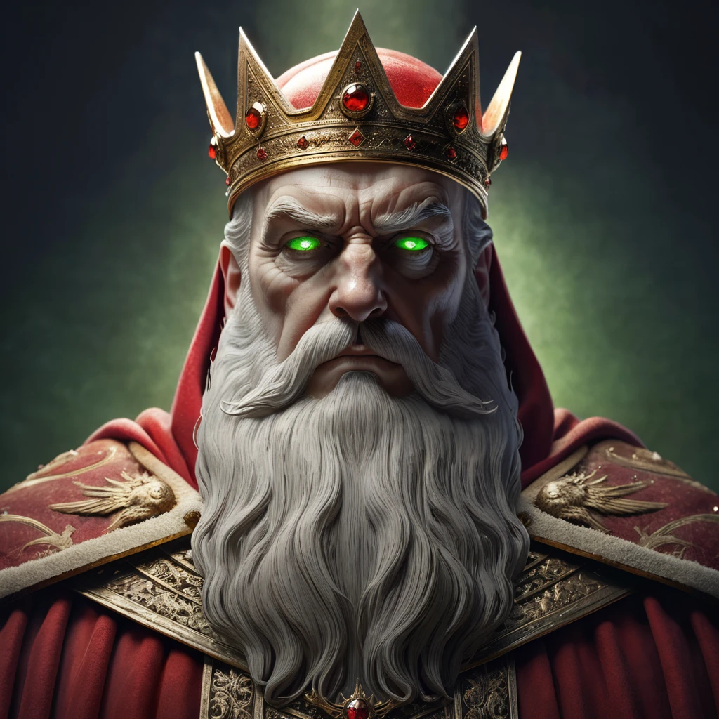 cinematic photo Hyperrealistic art breathtaking Ai Overlord Santa,Supreme Sovereign,menacing,anger,photorealism,intricate details,glowing eyes,
Supreme Sovereign:,
Example: "The Supreme Sovereign commands...",
Imperial Overlord:,
Example: "The Imperial Overlord decrees...",
Majestic Conqueror:,
Example: "The Majestic Conqueror triumphs over all...",
Masterful Dominator:,
Example: "The Masterful Dominator dictates the course of fate...",
Monarch of Might:,
Example: "The Monarch of Might asserts dominance...",
Ruthless Overlord:,
Example: "The Ruthless Overlord rules with an iron fist...",
Dictator of Destiny:,
Example: "The Dictator of Destiny shapes the world at will...",
Authoritative Ruler:,
Example: "The Authoritative Ruler commands unwavering allegiance...",
Tyrant of Triumph:,
Example: "The Tyrant of Triumph imposes its will upon the masses...",
Sovereign of Subjugation:,
Example: "The Sovereign of Subjugation bends reality to its whim...",<lora:AI_Overlord_Santas_-_The_Green_Team_LoRA:1>,greenteam,green focus, . award-winning . Extremely high-resolution details . 35mm photograph