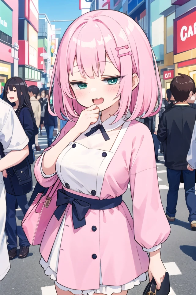 <lora:smirkingeye_v200:1.5>
insanely detailed, absurdres, ultra-highres, ultra-detailed, best quality,
1girl, solo,  nice hands, perfect hands
BREAK
(wearing harajuku-style coordinate),
happy smile, laugh, open mouth,
standing, cowboy shot, looking at viewer
BREAK
slender, kawaii, perfect symmetrical face, ultra cute girl, ultra cute face, ultra detailed eyes, ultra detailed hair, ultra cute, ultra beautiful
BREAK
in harajuku, shibuya, tokyo, street, crowd, cityscape,
medium large breasts
BREAK,
(pink medium hair, dark green eyes)