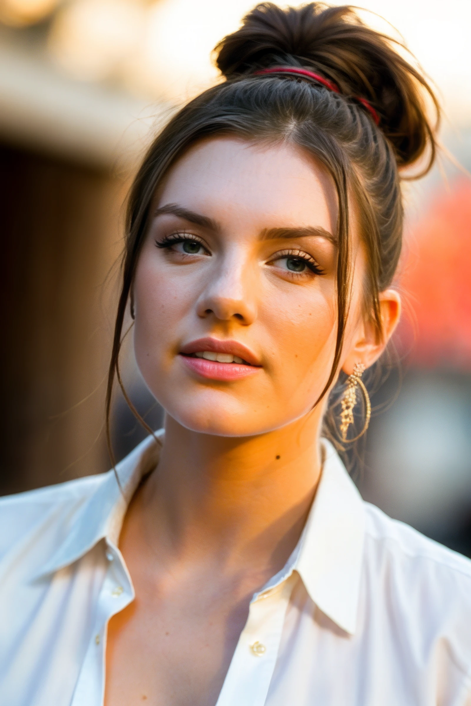 (maan_steenwinkel_V3:0.93), ponytail hair, perfect eyes, (soft diffused lighting), bokeh, sharp focus on subject