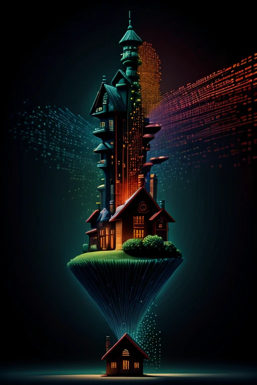 (binarybug house on a hill style), dark green background, red sparkles, blue particles, high detailed, dynamic, kinetic, cinematic, UHD, 16K <lora:BinaryBug:1.35> <lora:more_details:0.40> <lora:difConsistency_detail:0.20> <lora:speedy1p5:1.15>