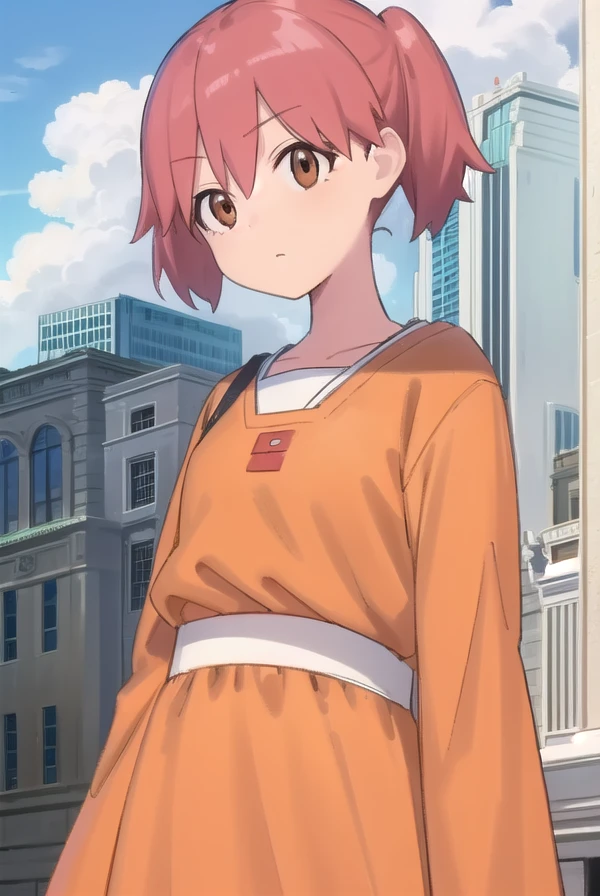 natsumihinata, <lora:natsumi hinata movie-lora-nochekaiser:1>,
natsumi hinata, short hair, twintails, pink hair, (brown eyes:1.5),
BREAK shirt, long sleeves, orange shirt,
BREAK outdoors, city, sky, clouds, sun, buildings, crowd, people,
BREAK looking at viewer, (cowboy shot:1.5),
BREAK <lyco:GoodHands-beta2:1>, (masterpiece:1.2), best quality, high resolution, unity 8k wallpaper, (illustration:0.8), (beautiful detailed eyes:1.6), extremely detailed face, perfect lighting, extremely detailed CG, (perfect hands, perfect anatomy),