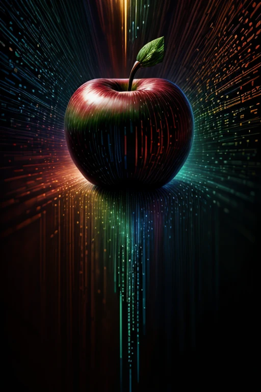 (binarybug apple style), dark green background, red sparkles, blue particles, high detailed, dynamic, kinetic, cinematic, UHD, 16K <lora:BinaryBug:1.35> <lora:more_details:0.40> <lora:difConsistency_detail:0.20> <lora:speedy1p5:1.15>