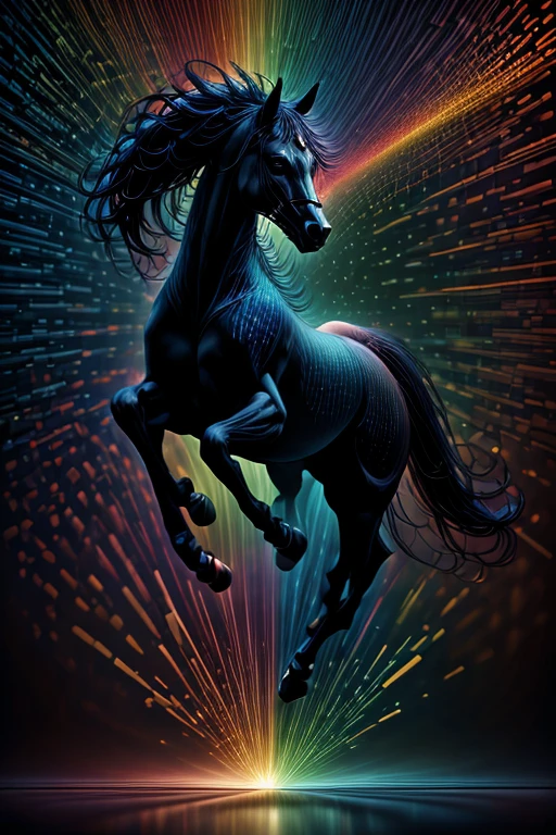 (binarybug horse style), dark green background, red sparkles, blue particles, high detailed, dynamic, kinetic, cinematic, UHD, 16K <lora:BinaryBug:1.35> <lora:more_details:0.40> <lora:difConsistency_detail:0.20> <lora:speedy1p5:1.15>