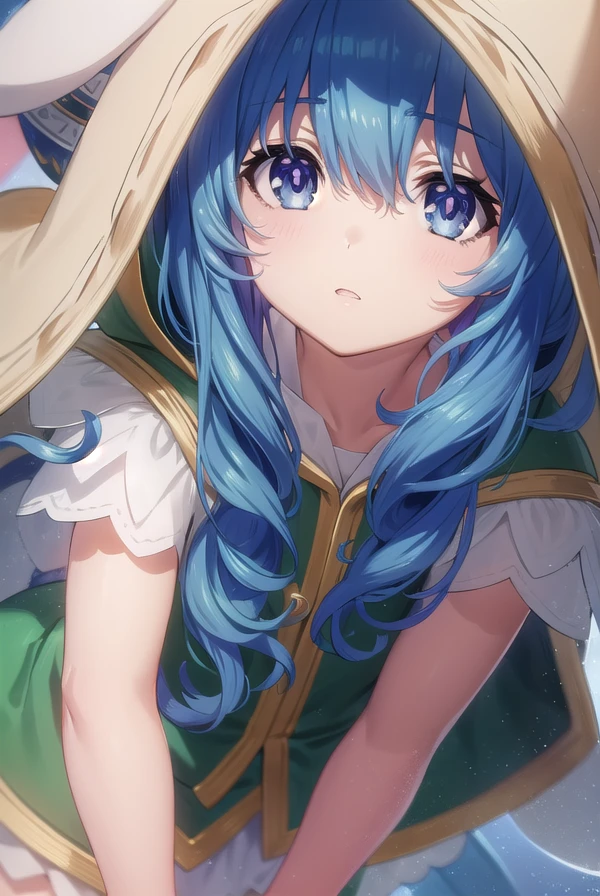 dalyoshino, <lora:dal yoshino s2-lora-nochekaiser:1>,
yoshino astral dress, long hair, blue eyes, ribbon, animal ears, hair between eyes, blue hair, hood, rabbit ears, coat, hood up, animal hood, rabbit hood, green coat,
BREAK ,
BREAK outdoors, city, sky, clouds, buildings, sun,
BREAK looking at viewer, (cowboy shot:1.5),
BREAK <lyco:GoodHands-beta2:1>, (masterpiece:1.2), best quality, high resolution, unity 8k wallpaper, (illustration:0.8), (beautiful detailed eyes:1.6), extremely detailed face, perfect lighting, extremely detailed CG, (perfect hands, perfect anatomy),