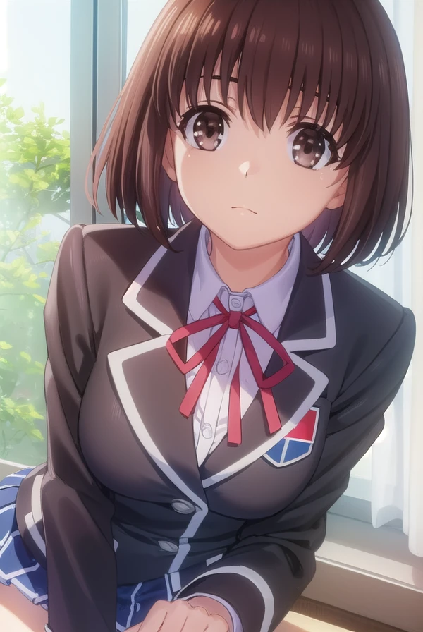 maihazakura, <lora:mai hazakura s2-lora-nochekaiser:1>,
mai hazakura, short hair, brown hair, (brown eyes:1.5),
BREAK school uniform, blazer, black blazer, shirt, white shirt, collared shirt, skirt, blue skirt, ribbon, red ribbon,
BREAK indoors, classroom,
BREAK looking at viewer, (cowboy shot:1.5),
BREAK <lyco:GoodHands-beta2:1>, (masterpiece:1.2), best quality, high resolution, unity 8k wallpaper, (illustration:0.8), (beautiful detailed eyes:1.6), extremely detailed face, perfect lighting, extremely detailed CG, (perfect hands, perfect anatomy),