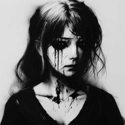 <lora:Depression:0.8> bloody depressive anime girl