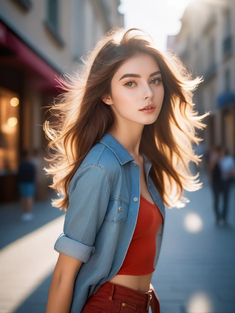 photo of 1 fashion girl,, best quality,realistic,masterpiece,photography,RAW photo,highres,(absurdres:1.2),Kodak Protre 400,film grain,lens flare,