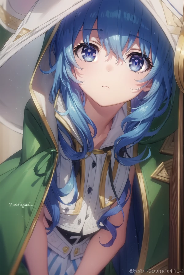 dalyoshino, <lora:dal yoshino s2-lora-nochekaiser:1>,
yoshino astral dress, long hair, blue eyes, ribbon, animal ears, hair between eyes, blue hair, hood, rabbit ears, coat, hood up, animal hood, rabbit hood, green coat,
BREAK ,
BREAK outdoors, city, sky, clouds, buildings, sun,
BREAK looking at viewer, (cowboy shot:1.5),
BREAK <lyco:GoodHands-beta2:1>, (masterpiece:1.2), best quality, high resolution, unity 8k wallpaper, (illustration:0.8), (beautiful detailed eyes:1.6), extremely detailed face, perfect lighting, extremely detailed CG, (perfect hands, perfect anatomy),