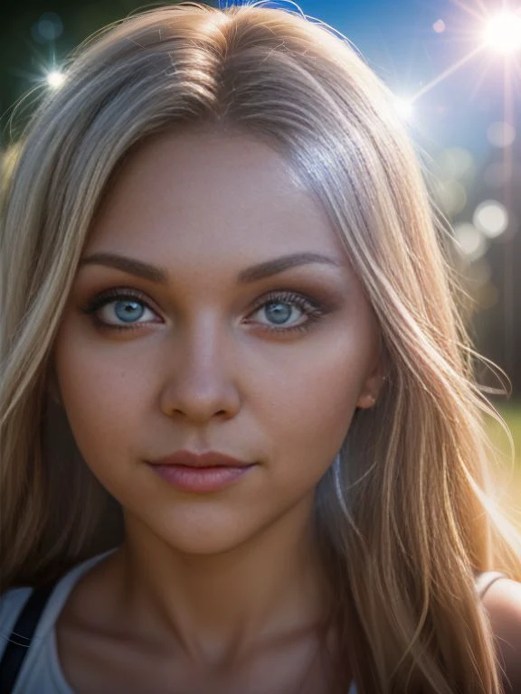 headshot, Vickie_Zane, playground , twinkling eyes, lens flare,