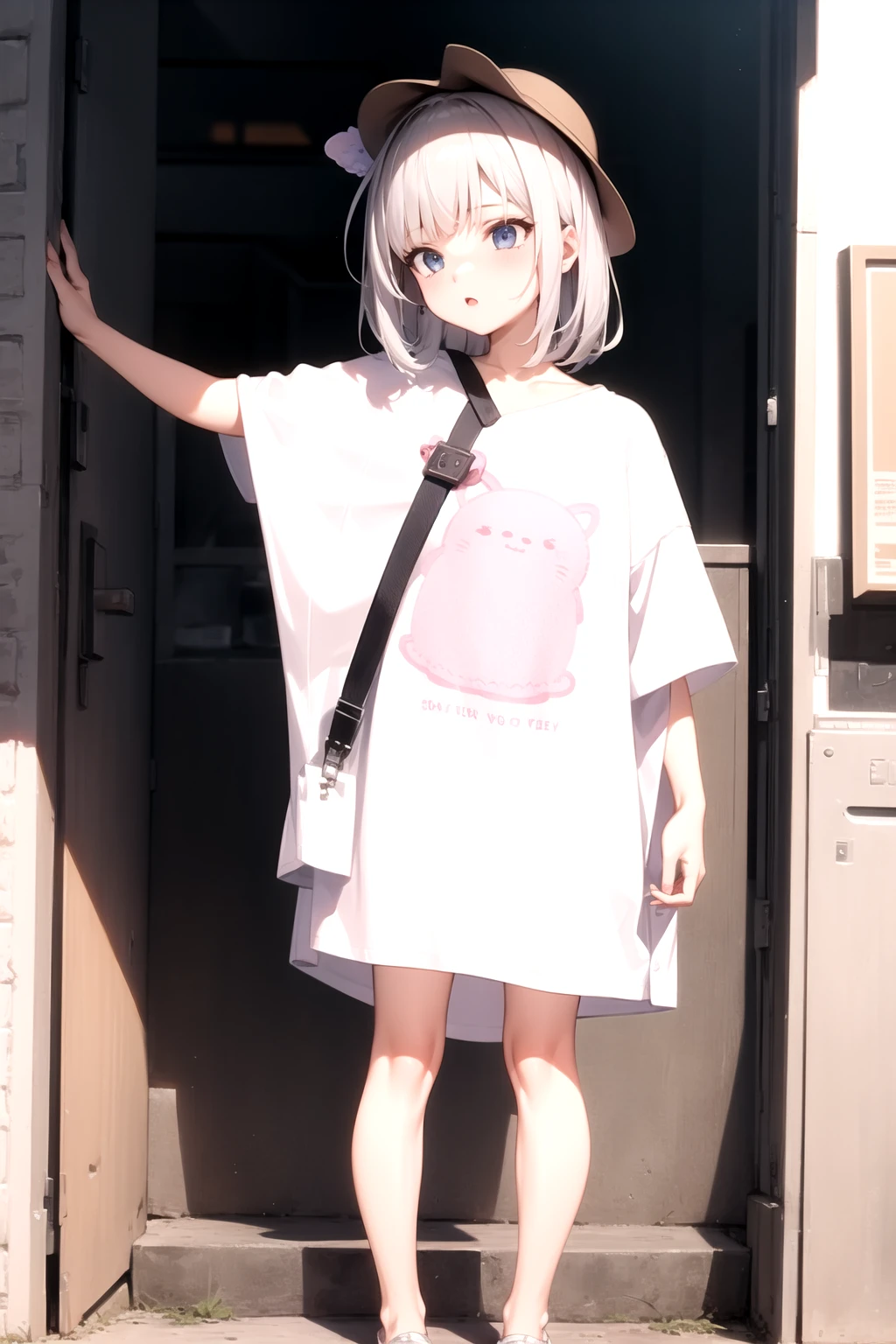 <lora:oversized_shirt_v0.2:1.2>
1girl, oversized clothes,, masterpiece, best quality, highly detailed
