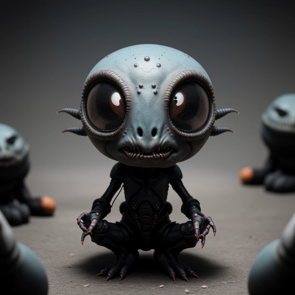 anthropomorphic girl,alien,Blue eyes,black skin, legs:Digitation,alien body shape