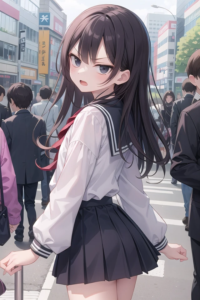 <lora:gekioko_v250:1>
(cleavage:-1.5),
insanely detailed, absurdres, ultra-highres, ultra-detailed, best quality,
1girl, solo, nice hands, perfect hands,
BREAK,
(wearing school uniform),
angry, open mouth, cowboy shot,
BREAK,
slender, kawaii, perfect symmetrical face, ultra cute girl, ultra cute face, ultra detailed eyes, ultra detailed hair, ultra cute, ultra beautiful,
by Canon EOS, SIGMA Art Lens 35mm F1.4, ISO 200 Shutter Speed 2000,
in harajuku, shibuya, tokyo, street, crowd, cityscape,
medium breasts,
BREAK,
(black hair, black eyes),