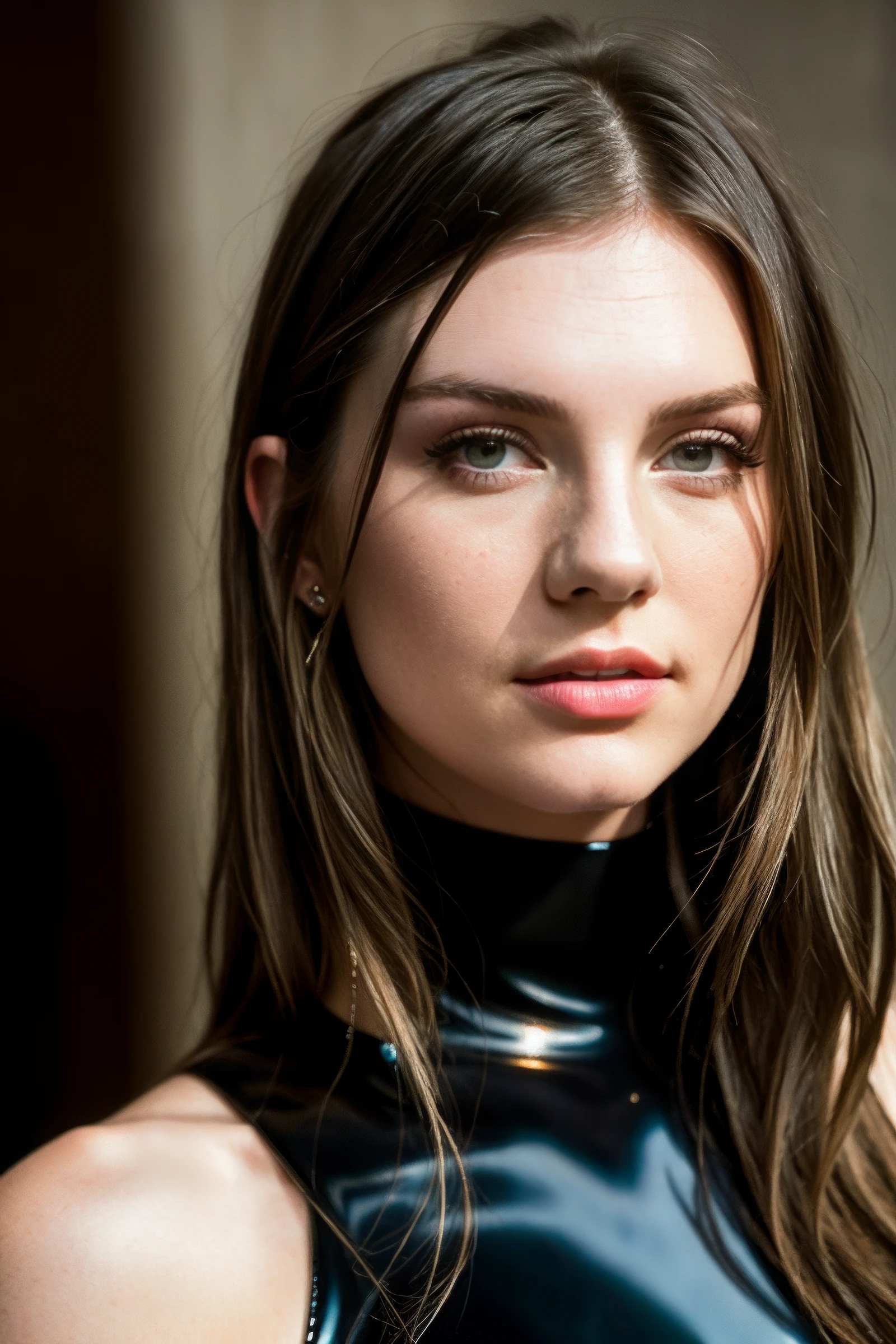 (maan_steenwinkel_V3:0.95), textured skin, latex bodysuit, goosebumps, perfect eyes, (soft diffused lighting), bokeh, sharp focus on subject