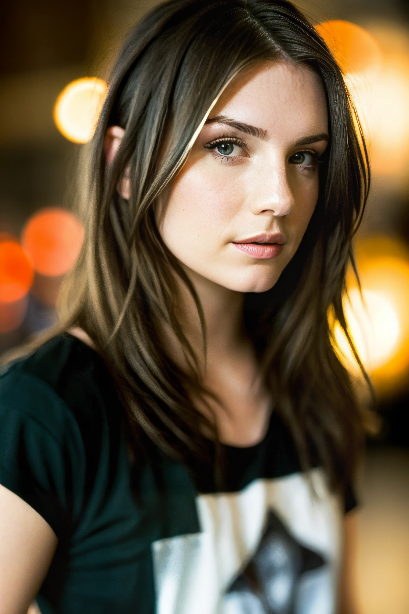 (maan_steenwinkel_V3:0.93), perfect hair, t-shirt, perfect eyes, (soft diffused lighting), bokeh, sharp focus on subject