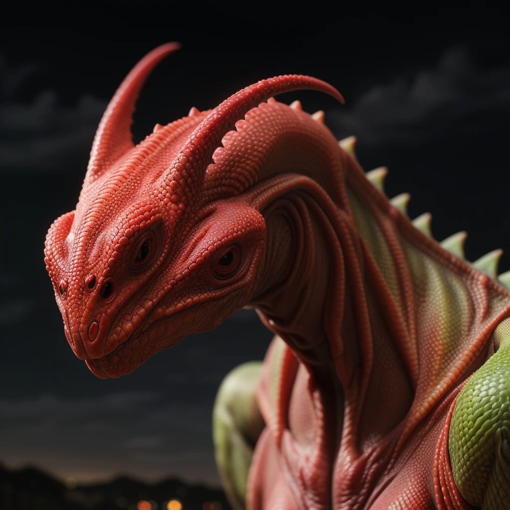 a red scary alien reptile at night<lora:scaryalien_20_2:1.0><lora:scaryalien_20_2:1.0>