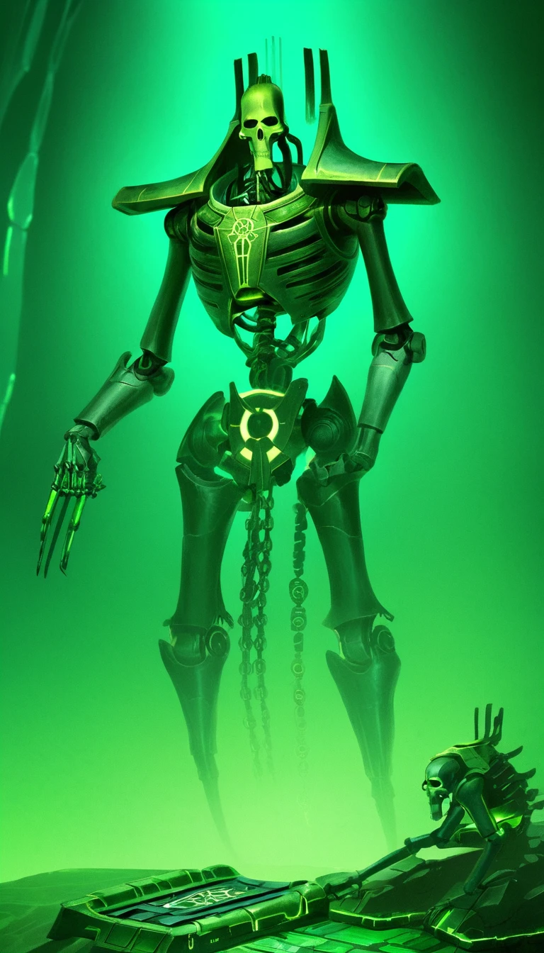concept art Necrons, scenery, detailed background, masterpiece, best quality, high quality, absurdres <lora:necrons_xl_v1:1> . digital artwork, illustrative, painterly, matte painting, highly detailed