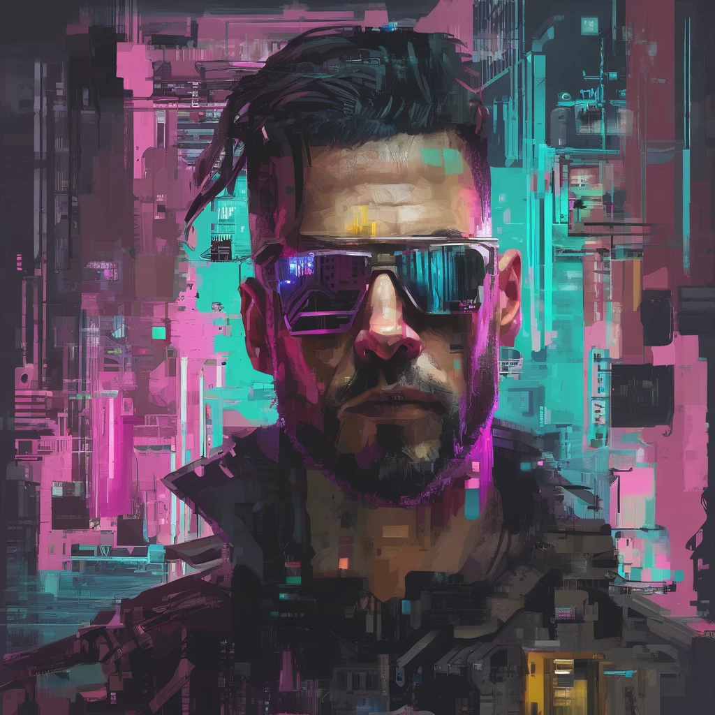 cyberpunk expressionist portrait dsp