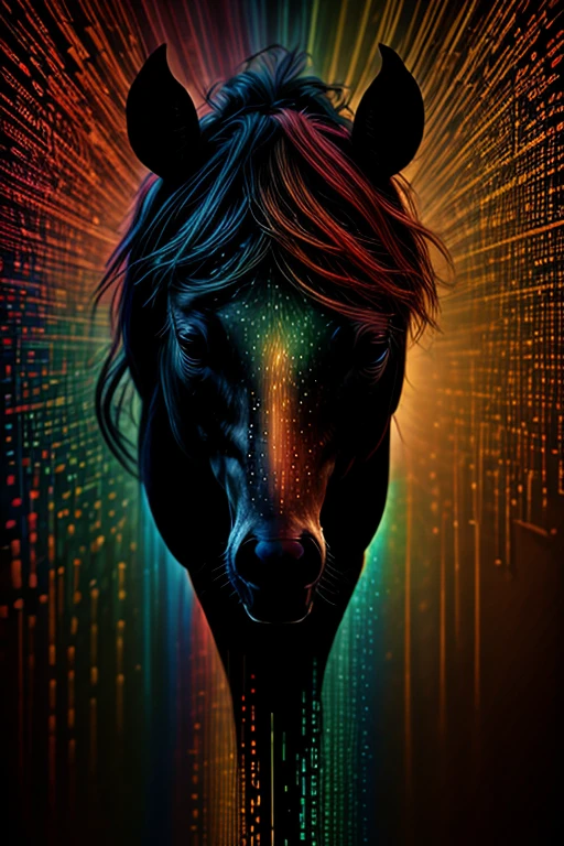 (binarybug red horse style), dark green background, red sparkles, blue particles, high detailed, dynamic, kinetic, cinematic, UHD, 16K <lora:BinaryBug:1.35> <lora:more_details:0.40> <lora:difConsistency_detail:0.20> <lora:speedy1p5:1.15>
