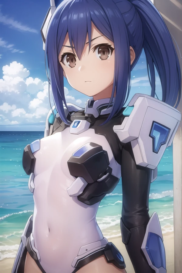 manatakamiya, <lora:mana takamiya s2-lora-nochekaiser:1>,
mana takamiya, long hair, hair between eyes, (brown eyes:1.3), blue hair, ponytail, sidelocks,
BREAK armor, leotard, bodysuit, covered navel, headgear, mecha musume,
BREAK outdoors, sky, clouds, sun, blue sky,
BREAK looking at viewer, (cowboy shot:1.5),
BREAK <lyco:GoodHands-beta2:1>, (masterpiece:1.2), best quality, high resolution, unity 8k wallpaper, (illustration:0.8), (beautiful detailed eyes:1.6), extremely detailed face, perfect lighting, extremely detailed CG, (perfect hands, perfect anatomy),