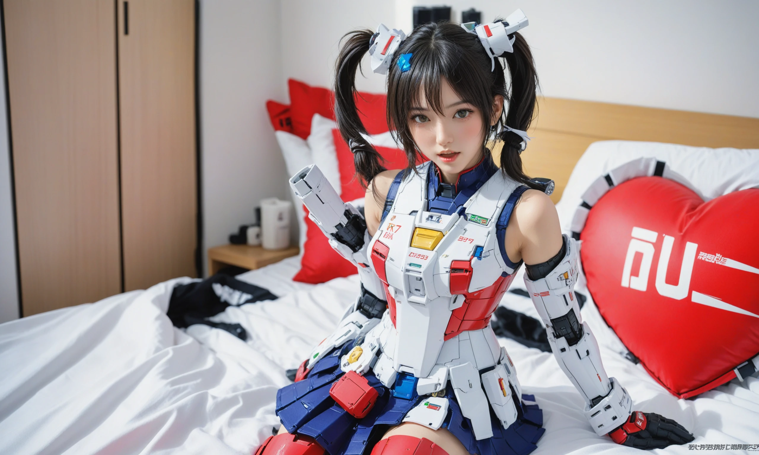 masterpiece, ({1girl is in mache armor with jumping pose, full body, long hair, short skirt}:1.3), realistic:2, intricate detail, highly detailed, great textures, 8k, 100000000 detail, gundam\\(rx78\\), armor, full body, <lora:RX78_SDXL_v3_loha:0.2>