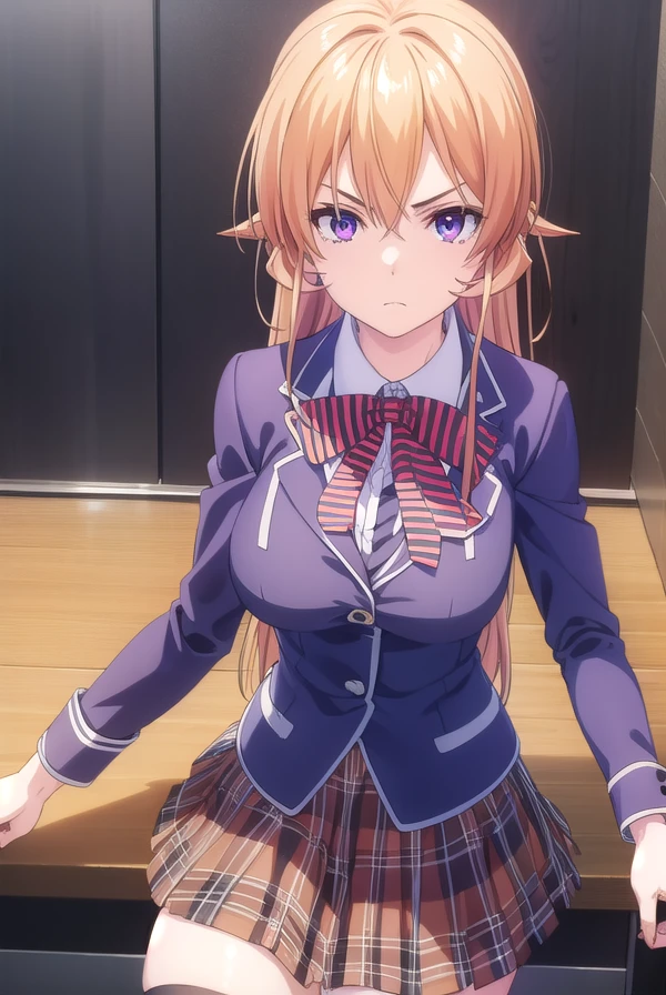 erinanakiri, <lora:erina nakiri s1-lora-nochekaiser:1>,
erina nakiri, long hair, orange hair, (purple eyes:1.1), hair between eyes, frown, angry,
BREAK skirt, thighhighs, bow, school uniform, jacket, pleated skirt, shoes, black thighhighs, zettai ryouiki, plaid, plaid skirt, blazer,
BREAK indoors, kitchen,
BREAK looking at viewer, (cowboy shot:1.5),
BREAK <lyco:GoodHands-beta2:1>, (masterpiece:1.2), best quality, high resolution, unity 8k wallpaper, (illustration:0.8), (beautiful detailed eyes:1.6), extremely detailed face, perfect lighting, extremely detailed CG, (perfect hands, perfect anatomy),