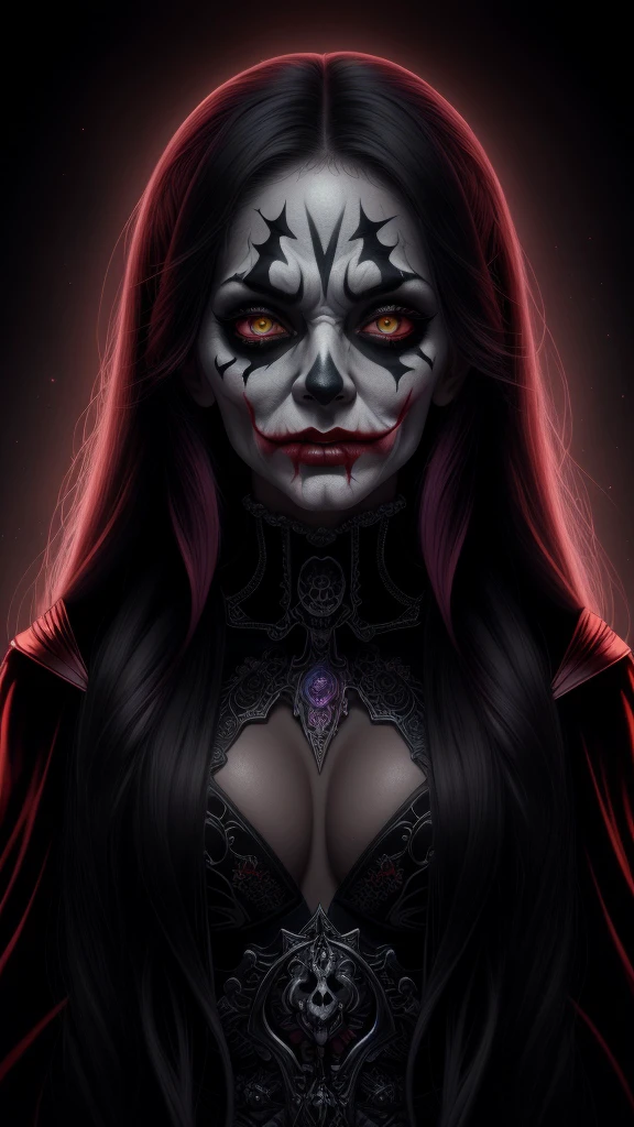 Hyper realistic art skull joker demon concept art portrait by Casey Weldon, Olga Kvasha, Miho Hirano, hyperdetailed intricately detailed gothic art trending on Artstation triadic colors Unreal Engine 5 detailed matte painting, deep color, fantastical, intricate detail, splash screen, complementary colors, fantasy concept art, 8k resolution, gothic DeviantArt masterpiece . Extremely high-resolution details, photographic, realism pushed to extreme, fine texture, incredibly lifelike
