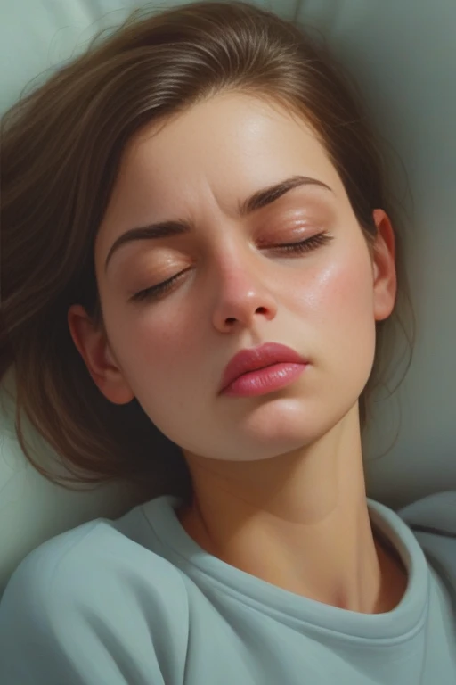 hyper realistic portrait painting of a sleepy beautiful woman  by Irakli Nadar <lora:Irakli_Nadar_Style_XL>