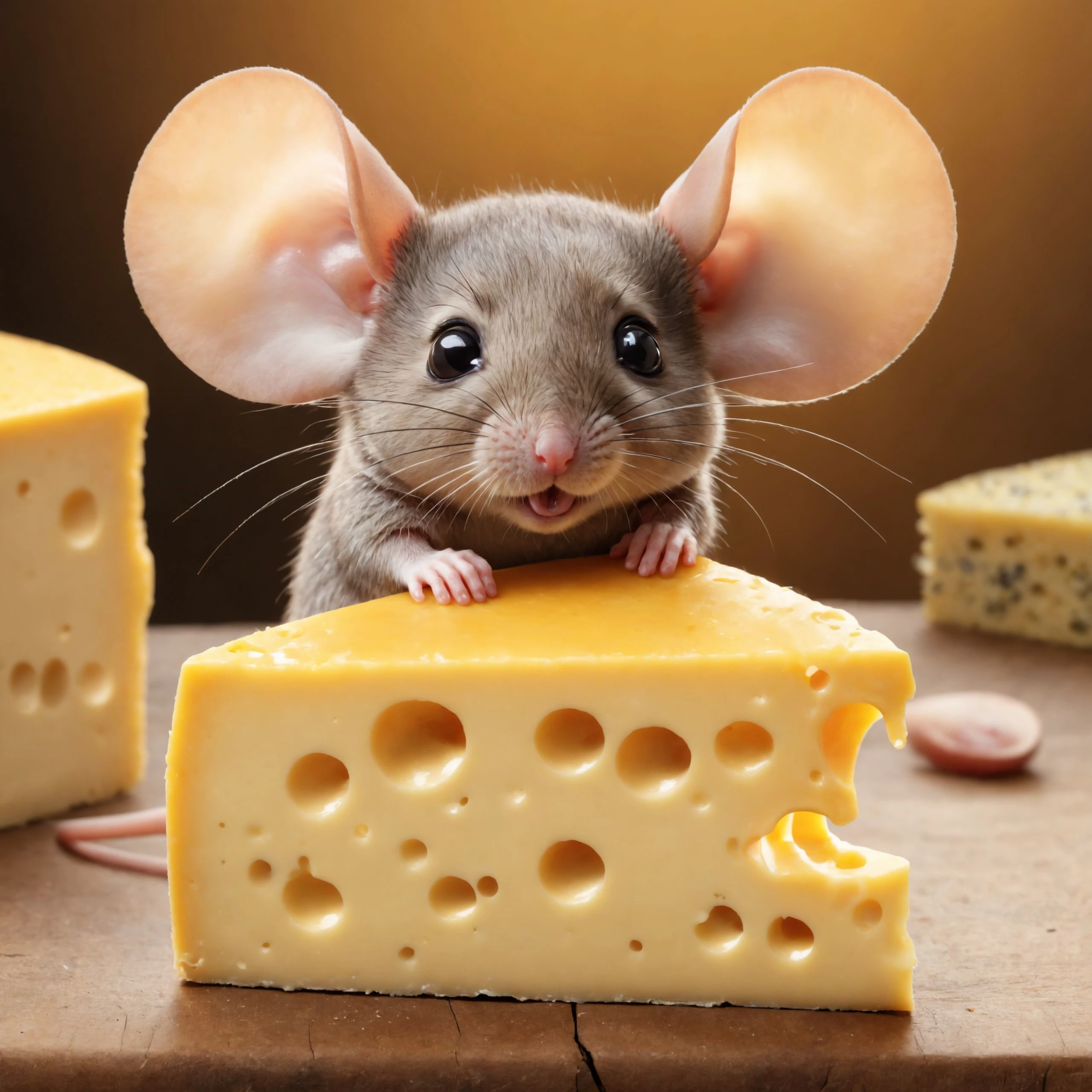 zhibi, chibi, mouse, small mouse, chibi mouse, cute, munching on a way too big cheese <lora:zhibi:1>, cinematic  photorealistic, 8k uhd natural lighting, raw, rich, intricate details, key visual, atmospheric lighting, 35mm photograph, film, bokeh, professional, 4k, highly detailed