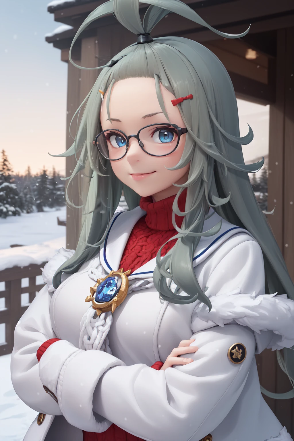 girl,((One-eyefold)),((♡)),((flying Heart's)),((snow view background:1.3)),((snowfield)),(Fancy World),((Colorful and casual winter clothes)),(close up of face),((NSFW:1.3)),((fellatio:1.25))
